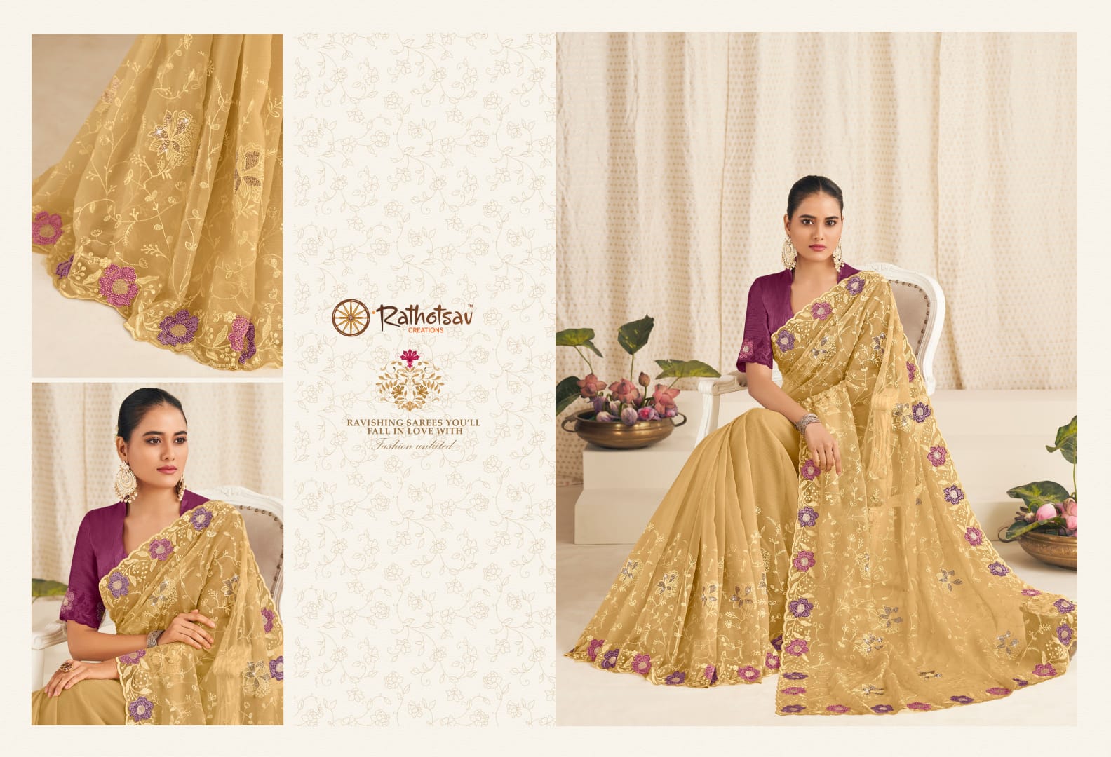 Dulari Rathotsav Creation Chiffon Sarees Wholesale Price