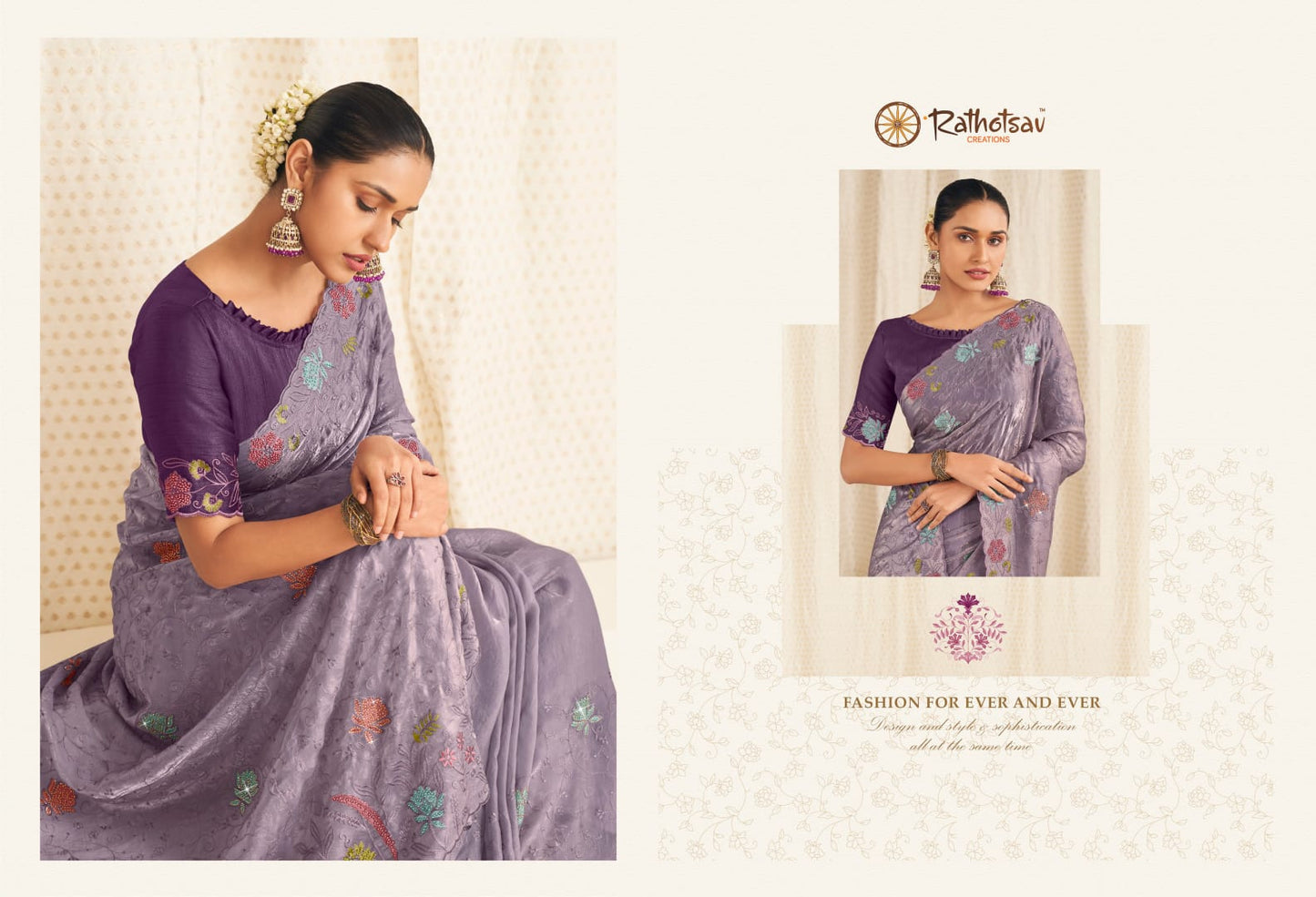 Dulari Rathotsav Creation Chiffon Sarees Wholesale Price