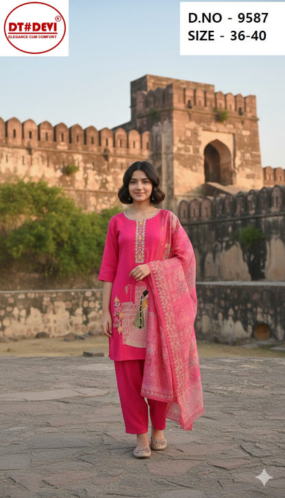 Dulhan Dn 9587 Dt Devi Vetican Girls Readymade Pant Suits Wholesaler