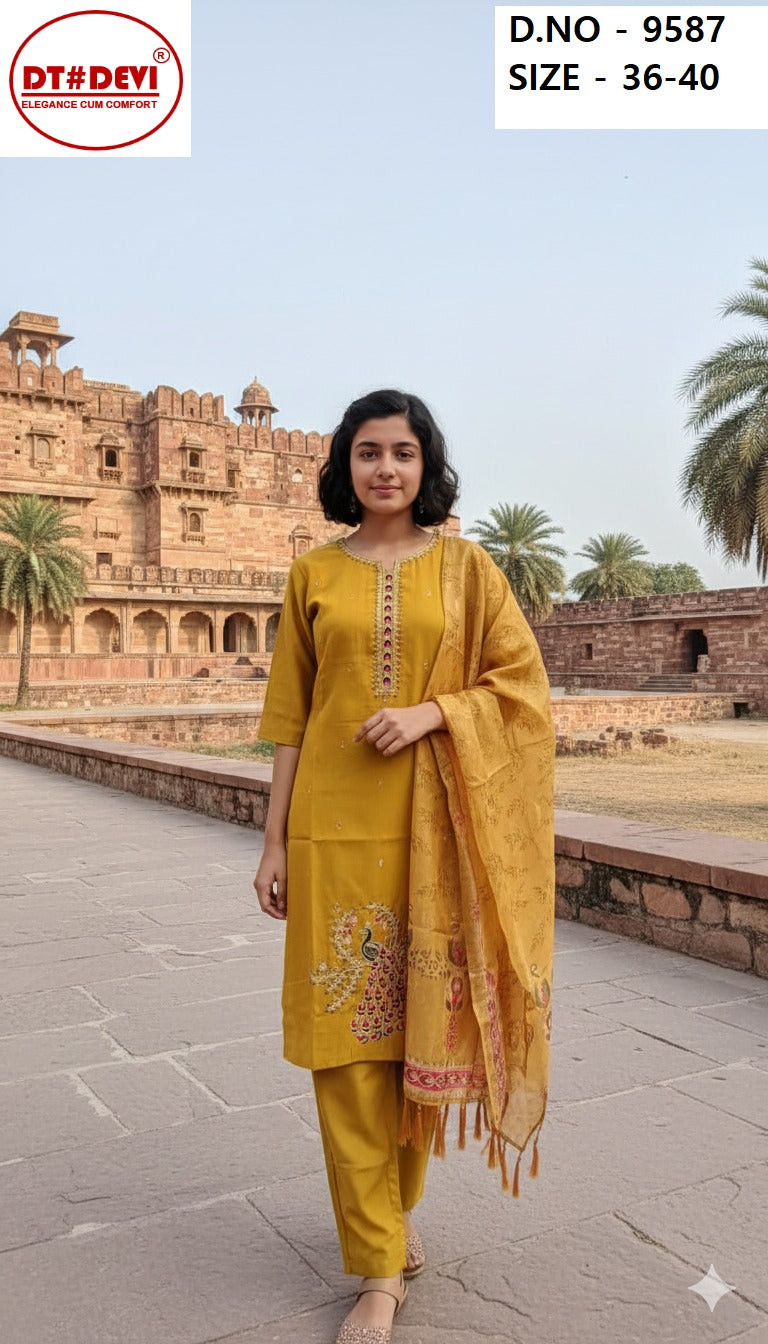 Dulhan Dn 9587 Dt Devi Vetican Girls Readymade Pant Suits Wholesaler