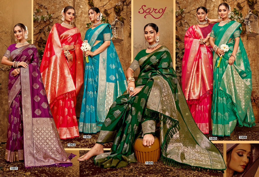 Dulhan Silk Saroski Vol 10 Saroj Sarees Wholesaler India