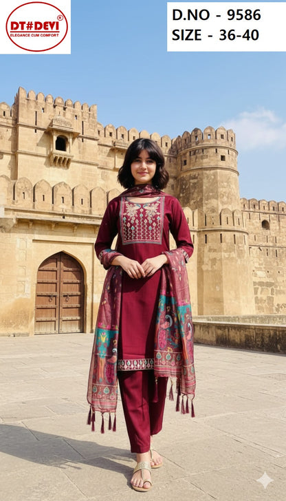Dulhan Vol 2 9586 Dt Devi Vetican Girls Readymade Pant Suits Supplier India