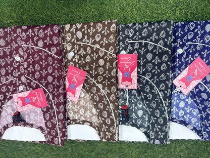 Dull Cotton Diamond Queen Night Gowns Exporter India