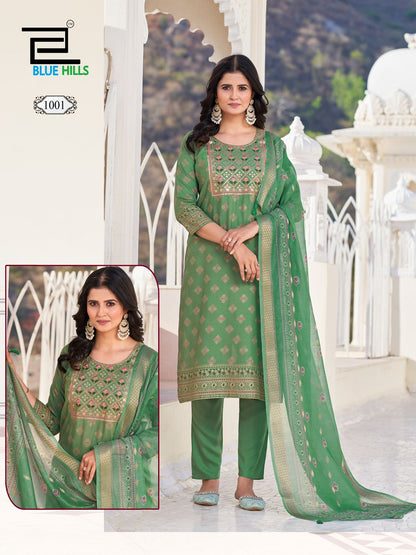 Dupatta World Blue Hills Rayon 14Kg Readymade Pant Style Suits Wholesale Rate