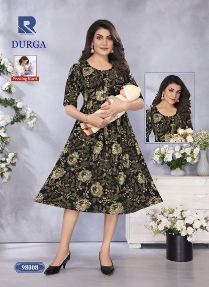 Durga Raashi Rayon Feeding Kurtis Exporter Gujarat