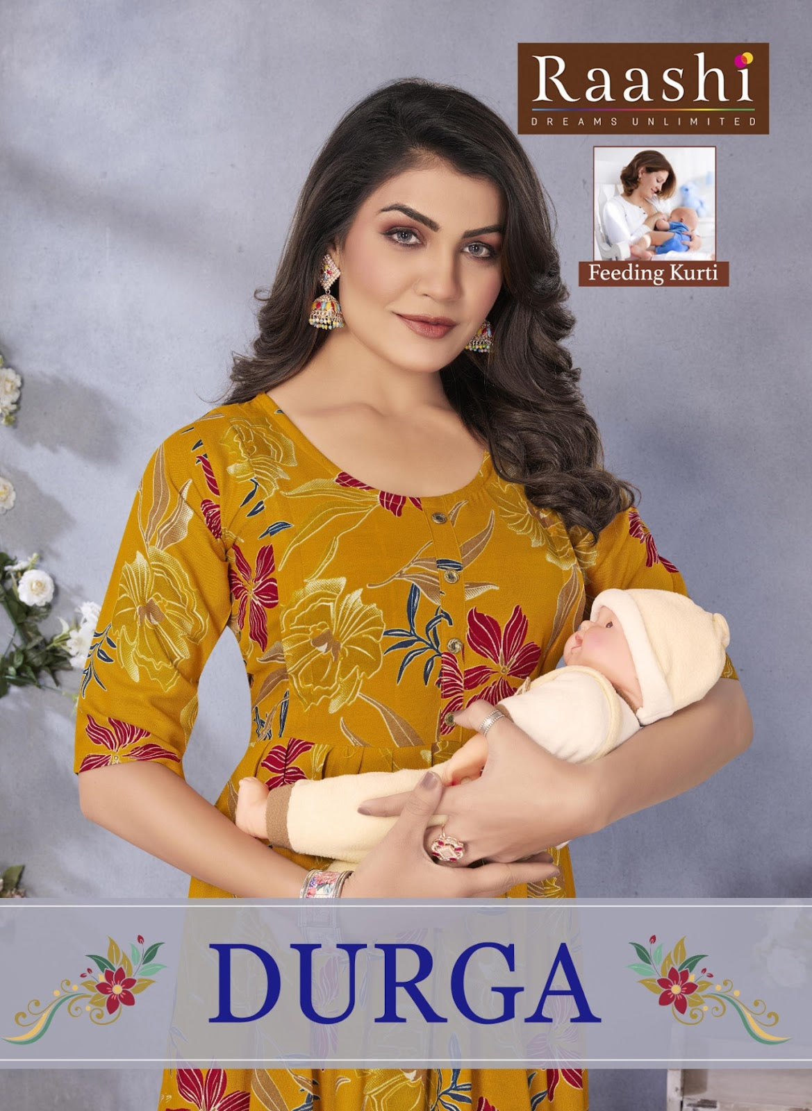 Durga Raashi Rayon Feeding Kurtis Exporter Gujarat
