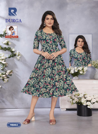 Durga Raashi Rayon Feeding Kurtis Exporter Gujarat