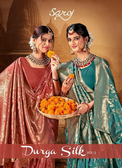 Durga Silk Vol 3 Saroj Soft Silk Sarees Wholesaler Ahmedabad