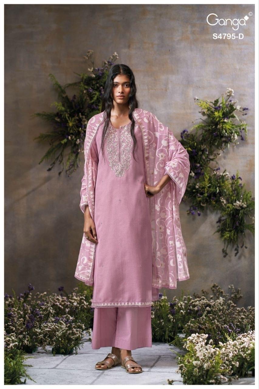 Dusnea S4795 Ganga Bemberg Pant Style Suits Supplier Ahmedabad