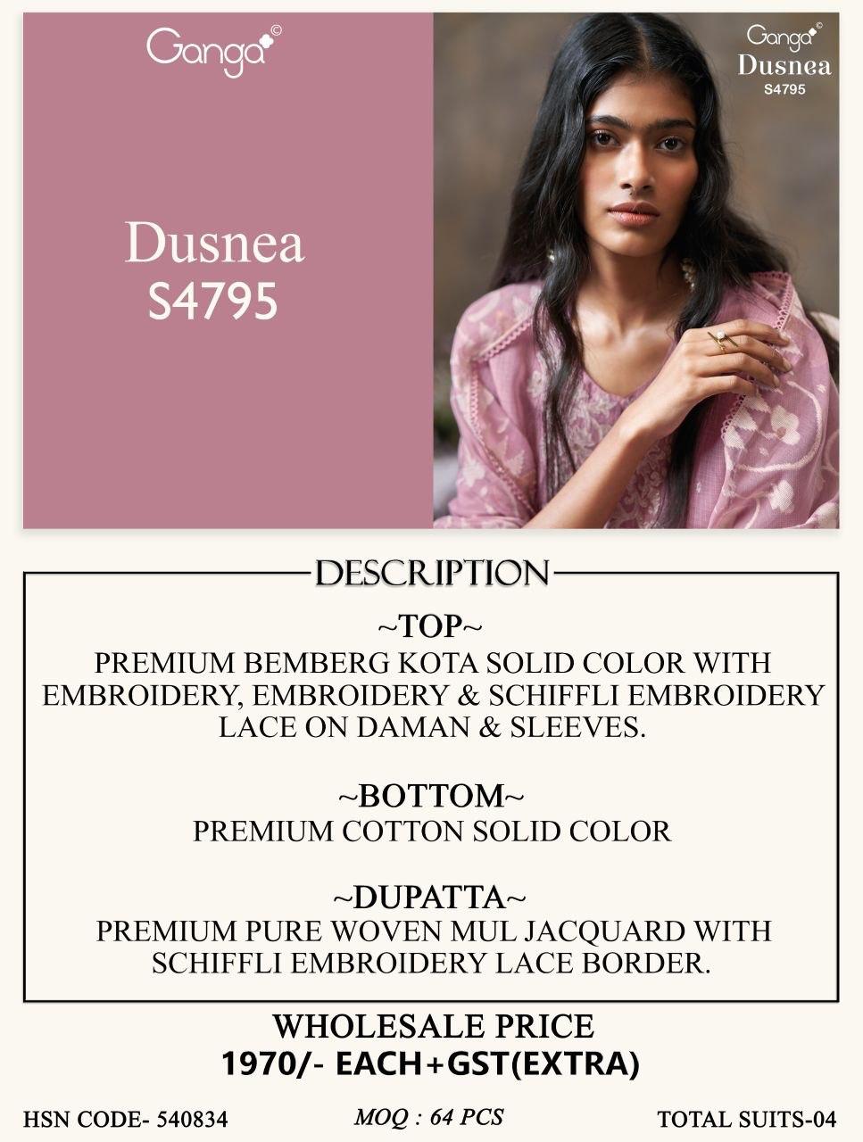 Dusnea S4795 Ganga Bemberg Pant Style Suits Supplier Ahmedabad
