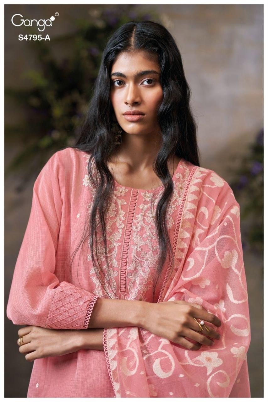 Dusnea S4795 Ganga Bemberg Pant Style Suits Supplier Ahmedabad