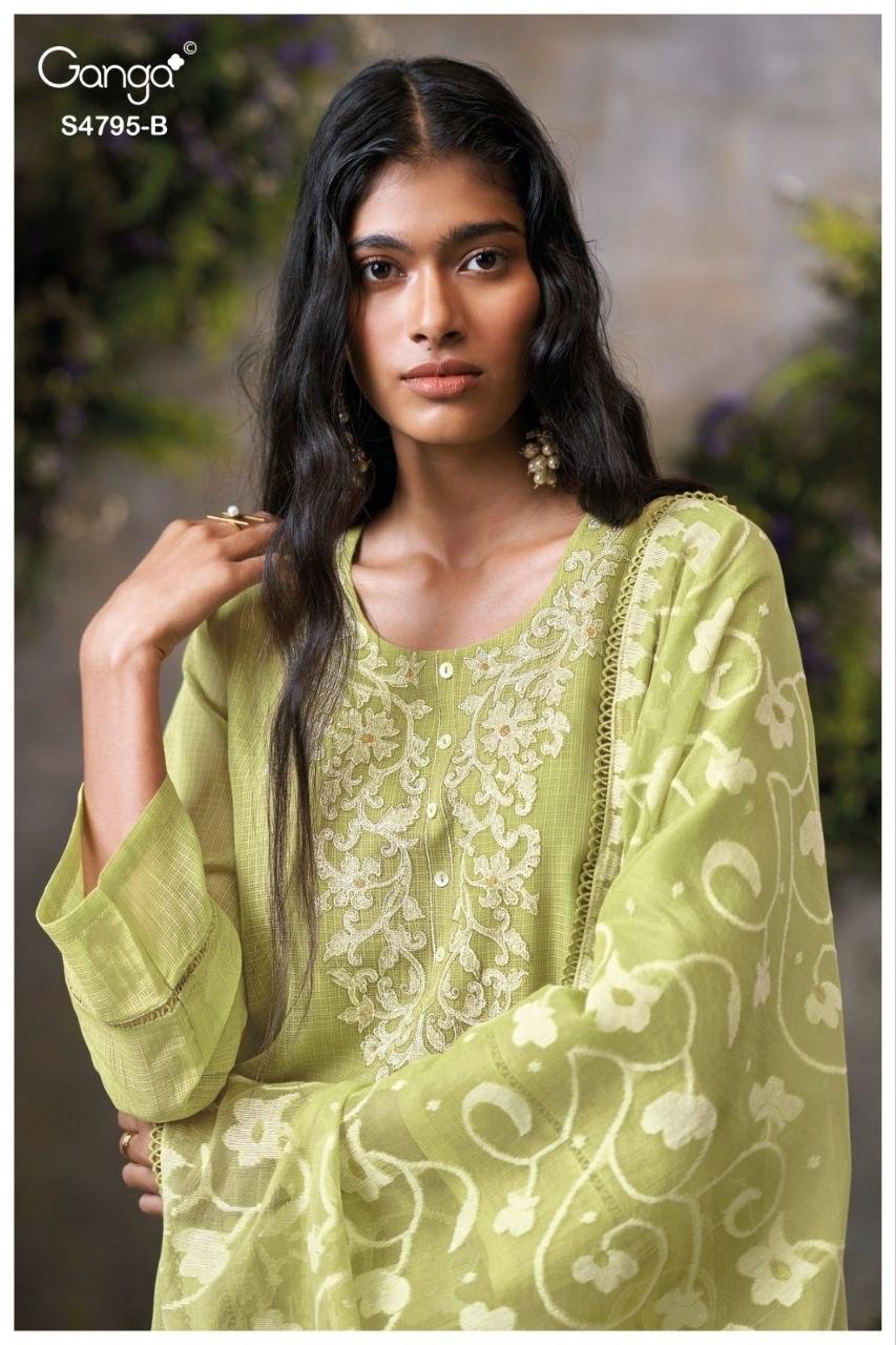 Dusnea S4795 Ganga Bemberg Pant Style Suits Supplier Ahmedabad