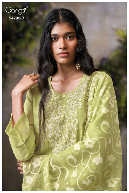 Dusnea S4795 Ganga Bemberg Pant Style Suits Supplier Ahmedabad