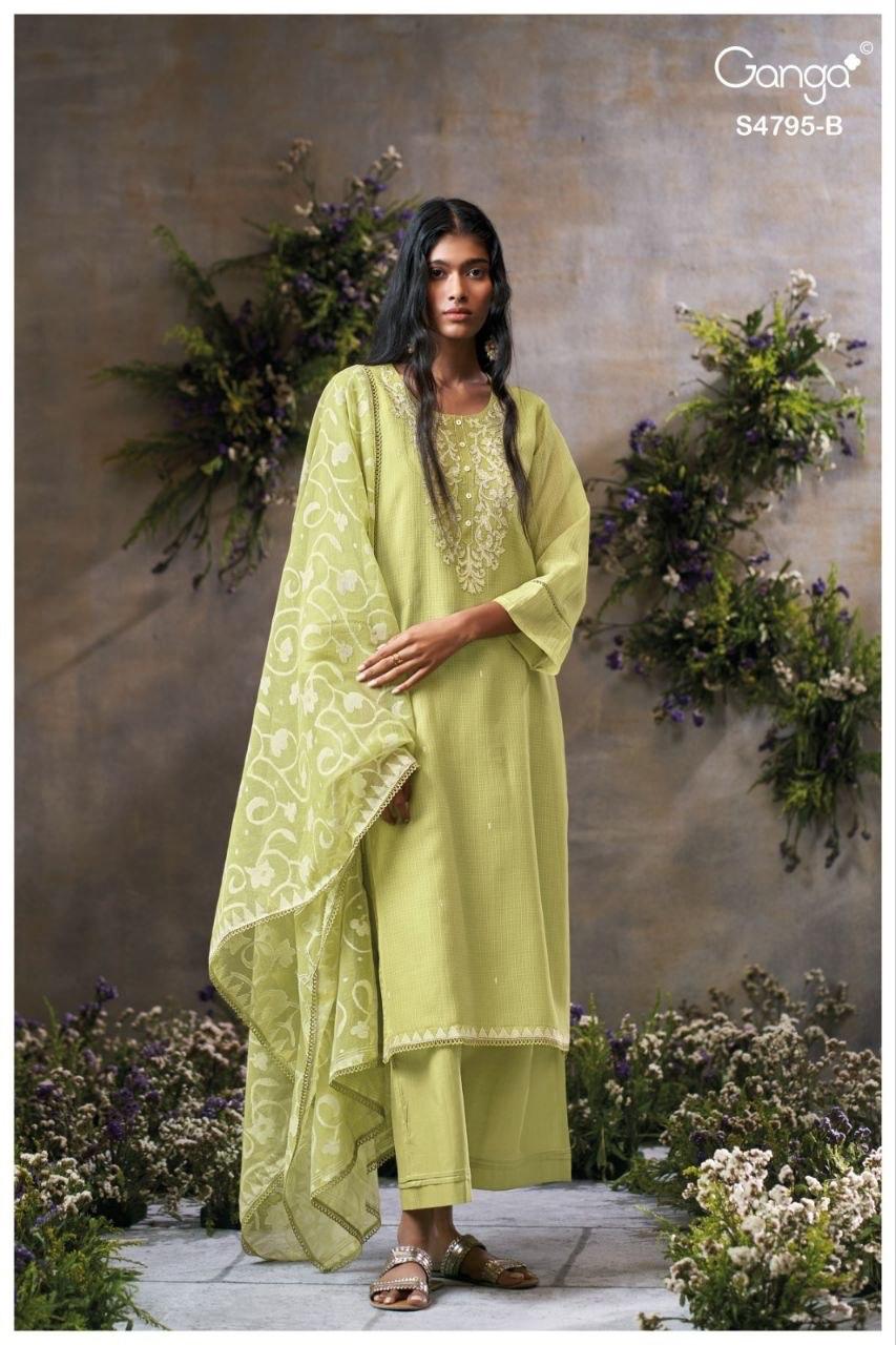 Dusnea S4795 Ganga Bemberg Pant Style Suits Supplier Ahmedabad