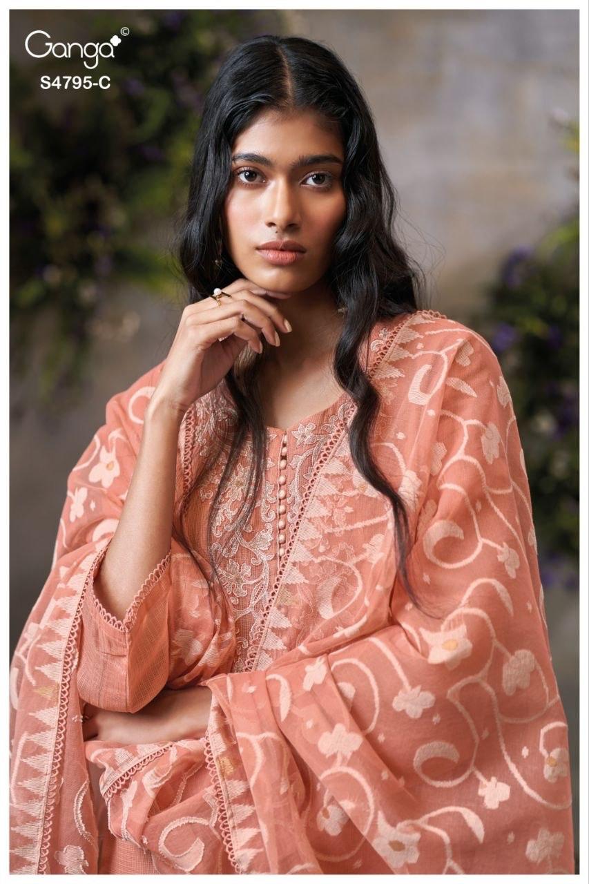 Dusnea S4795 Ganga Bemberg Pant Style Suits Supplier Ahmedabad