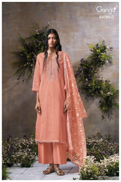 Dusnea S4795 Ganga Bemberg Pant Style Suits Supplier Ahmedabad