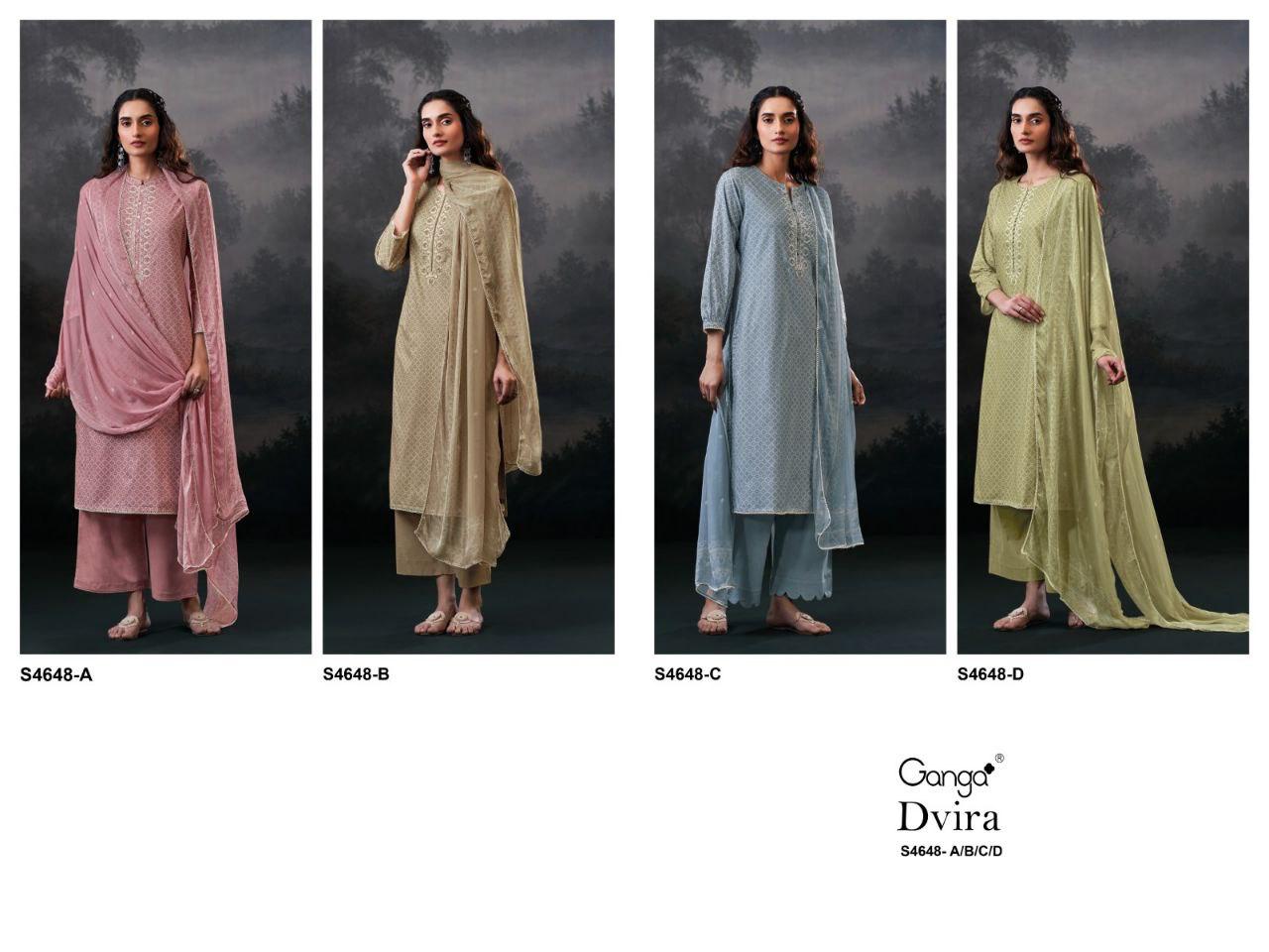 Dvira 4648 Ganga Cotton Plazzo Style Suits Manufacturer Ahmedabad
