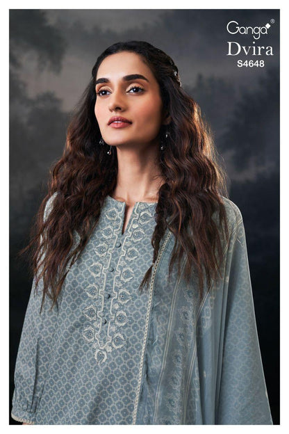 Dvira 4648 Ganga Cotton Plazzo Style Suits Manufacturer Ahmedabad
