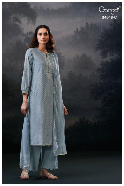 Dvira 4648 Ganga Cotton Plazzo Style Suits Manufacturer Ahmedabad