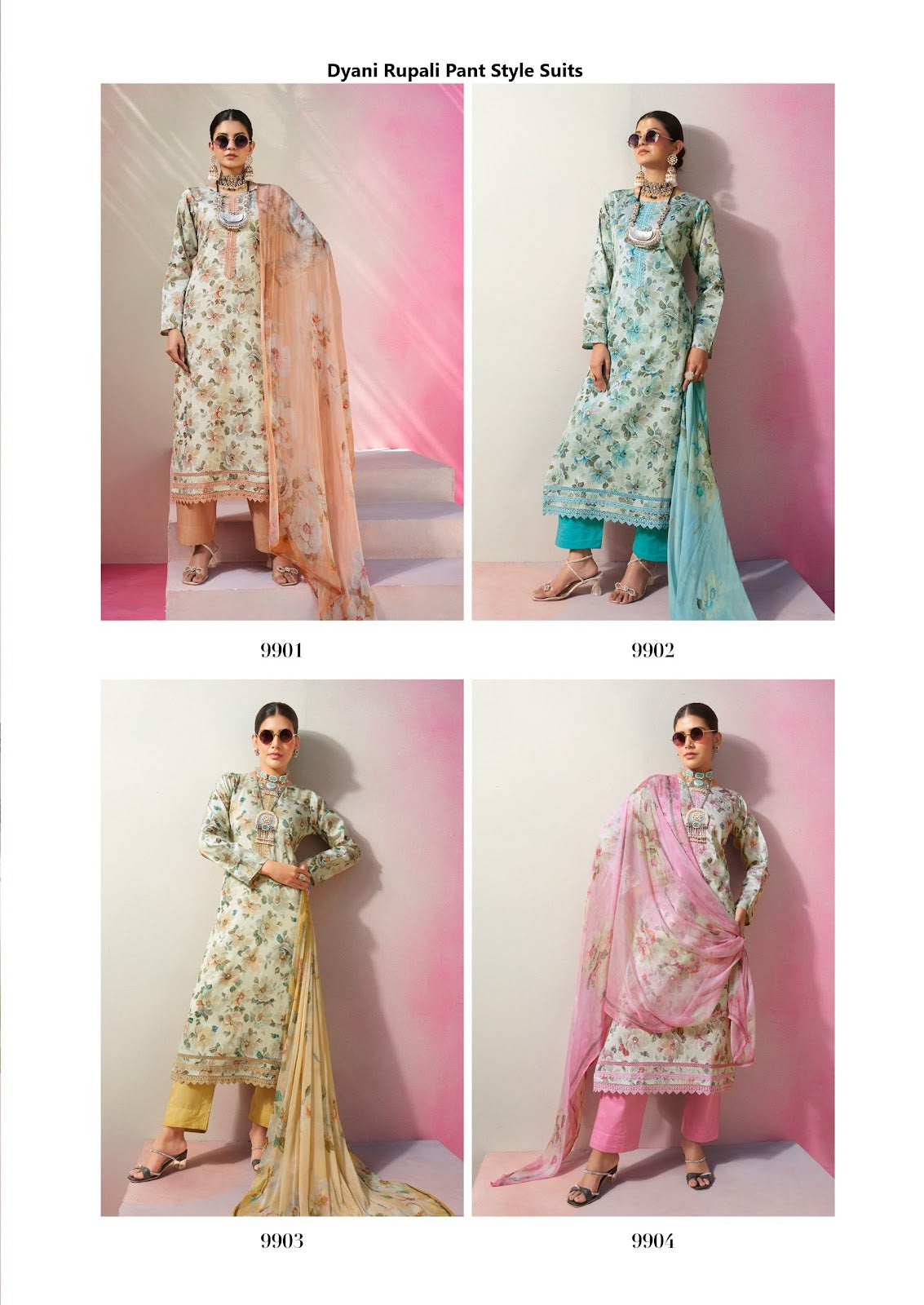 Dyani Rupali Jam Satin Pant Style Suits Wholesaler