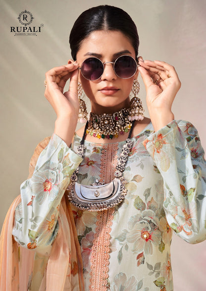 Dyani Rupali Jam Satin Pant Style Suits Wholesaler