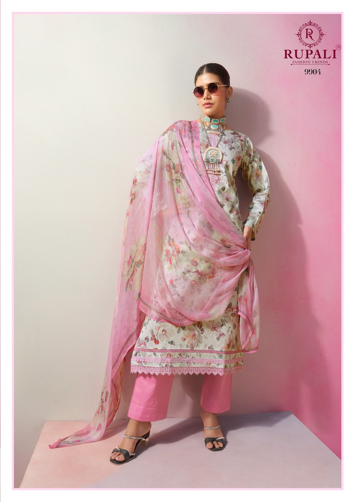 Dyani Rupali Jam Satin Pant Style Suits Wholesaler