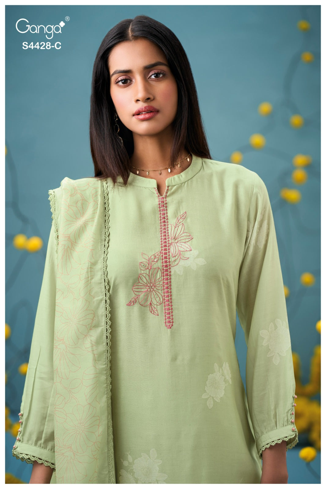 Dyavika S4428 Ganga Bemberg Silk Plazzo Style Suits Wholesale Rate