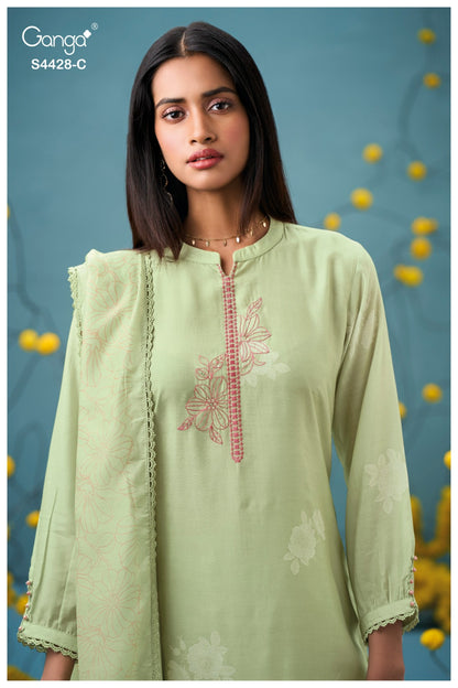 Dyavika S4428 Ganga Bemberg Silk Plazzo Style Suits Wholesale Rate