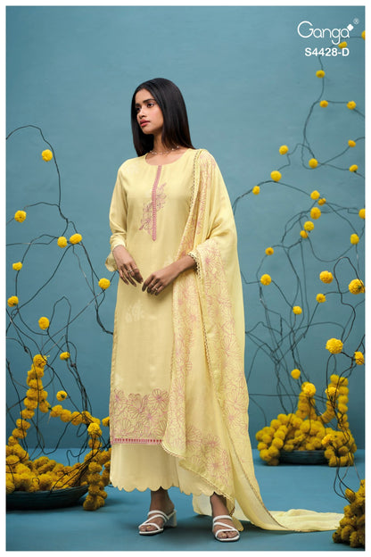 Dyavika S4428 Ganga Bemberg Silk Plazzo Style Suits Wholesale Rate