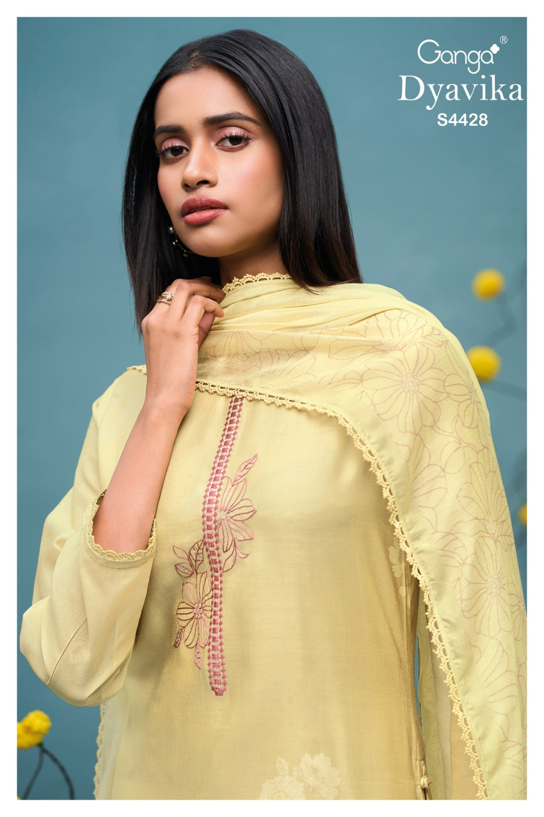 Dyavika S4428 Ganga Bemberg Silk Plazzo Style Suits Wholesale Rate