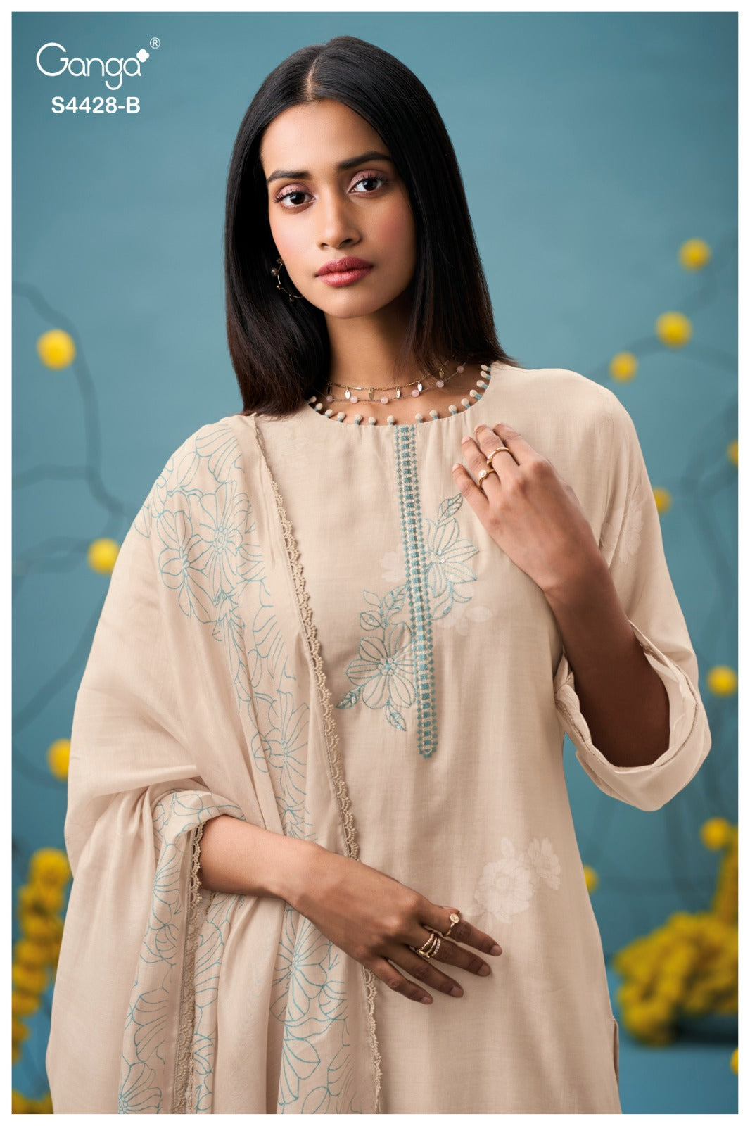 Dyavika S4428 Ganga Bemberg Silk Plazzo Style Suits Wholesale Rate