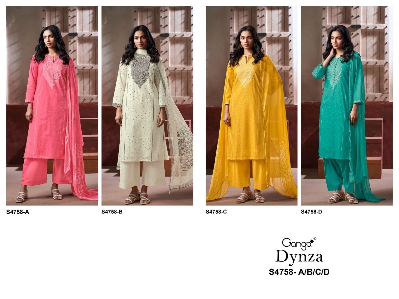 Dynza S4758 Ganga Cotton Plazzo Style Suits Wholesale Price
