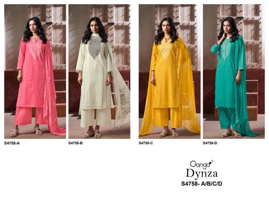 Dynza S4758 Ganga Cotton Plazzo Style Suits Wholesale Price