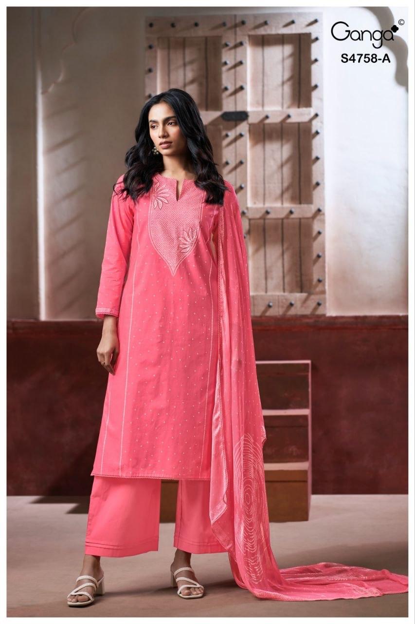 Dynza S4758 Ganga Cotton Plazzo Style Suits Wholesale Price