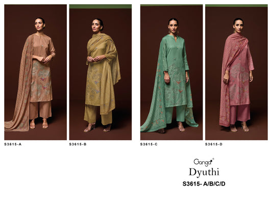 Dyuthi 3615 Ganga Mal Plazzo Style Suits Supplier Gujarat