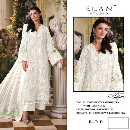 E-71 Elan Studio Chiffon Pakistani Salwar Suits Exporter Ahmedabad