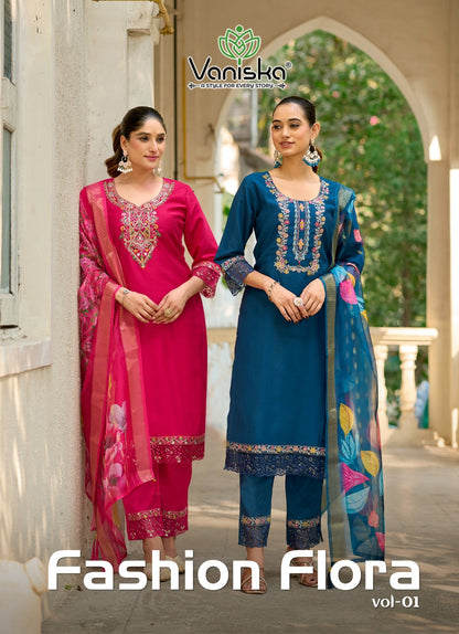 ?Fashion Flora Vol 1 Vaniska Berlin Readymade Pant Style Suits Exporter Gujarat