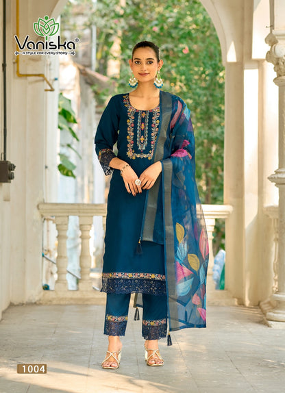 ?Fashion Flora Vol 1 Vaniska Berlin Readymade Pant Style Suits Exporter Gujarat