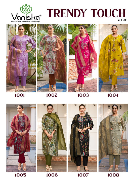 ?Trendy Touch Vol 1 Vaniska Silk Readymade Pant Style Suits Wholesaler Gujarat