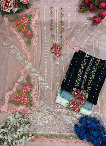 E 01 Abcd Elan Studio Chiffon Pakistani Salwar Suits Wholesaler Ahmedabad