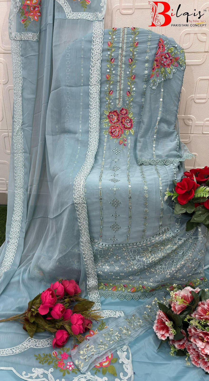 E 01 Abcd Elan Studio Chiffon Pakistani Salwar Suits Wholesaler Ahmedabad