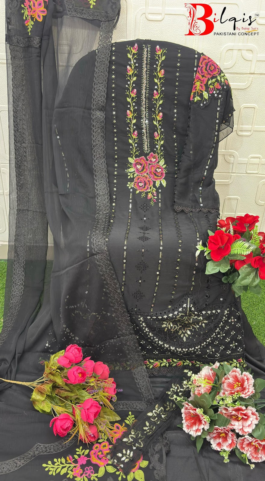 E 01 Abcd Elan Studio Chiffon Pakistani Salwar Suits Wholesaler Ahmedabad