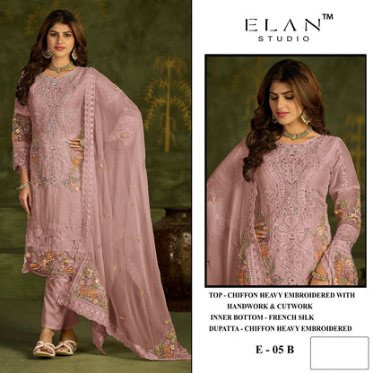 E 05 Elan Studio Chiffon Pakistani Salwar Suits Supplier India