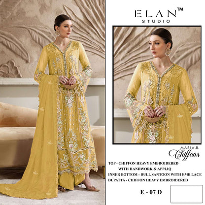 E 07 Elan Studio Chiffon Pakistani Salwar Suits Supplier Gujarat
