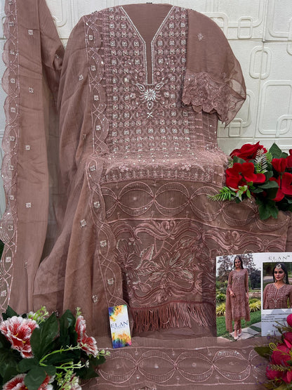 E 12 Elan Studio Chiffon Pakistani Salwar Suits Manufacturer