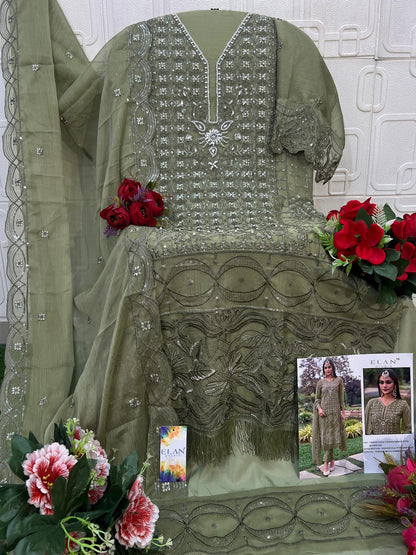 E 12 Elan Studio Chiffon Pakistani Salwar Suits Manufacturer