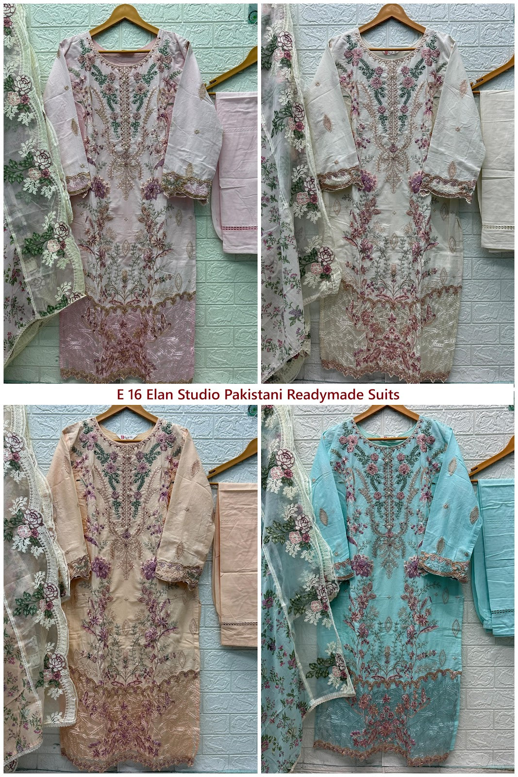 E 16 Elan Studio Lawn Cotton Pakistani Readymade Suits Wholesale