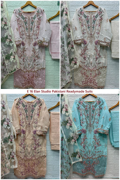 E 16 Elan Studio Lawn Cotton Pakistani Readymade Suits Wholesale