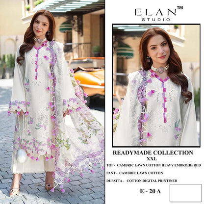 E 20 Elan Studio Lawn Cotton Pakistani Readymade Suits Wholesale Price