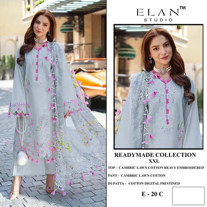 E 20 Elan Studio Lawn Cotton Pakistani Readymade Suits Wholesale Price